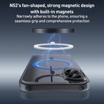 ZGA MagSafe金屬按鈕透明PC混合TPU手機殼，適用於iPhone 17 Pro Max、iPhone 17 Pro、iPhone 17