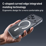ZGA MagSafe金屬按鈕透明PC混合TPU手機殼，適用於iPhone 17 Pro Max、iPhone 17 Pro、iPhone 17