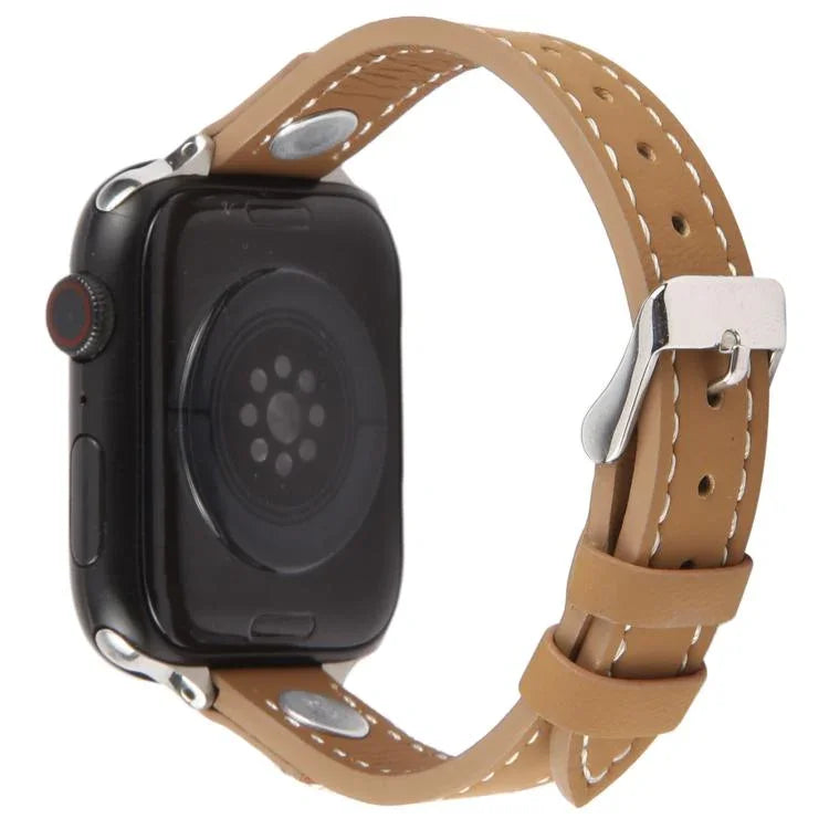 鉚釘山茶花觸感超細纖維皮革錶帶，適用於 Apple Watch 46mm / 49mm / 45mm / 44mm，適用於 Apple Watch 42mm / 41mm / 40mm / 38mm