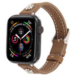 鉚釘山茶花觸感超細纖維皮革錶帶，適用於 Apple Watch 46mm / 49mm / 45mm / 44mm，適用於 Apple Watch 42mm / 41mm / 40mm / 38mm