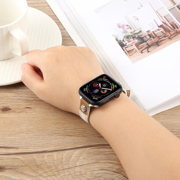鉚釘山茶花觸感超細纖維皮革錶帶，適用於 Apple Watch 46mm / 49mm / 45mm / 44mm，適用於 Apple Watch 42mm / 41mm / 40mm / 38mm