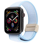 斜紋雙色彈性尼龍磁扣錶帶，適用於 Apple Watch 46mm / 49mm / 45mm / 44mm，適用於 Apple Watch 42mm / 41mm / 40mm / 38mm