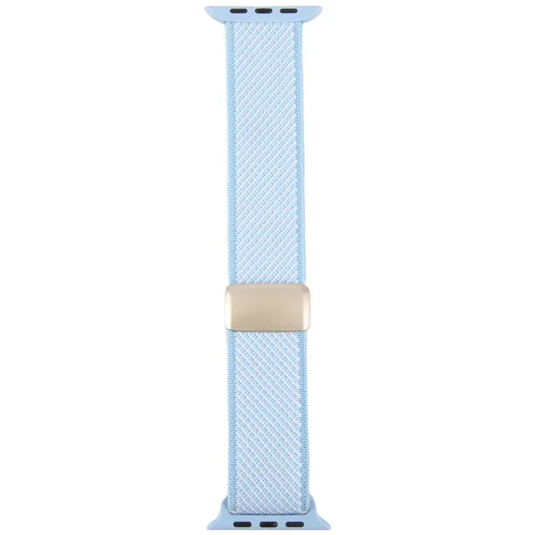 斜紋雙色彈性尼龍磁扣錶帶，適用於 Apple Watch 46mm / 49mm / 45mm / 44mm，適用於 Apple Watch 42mm / 41mm / 40mm / 38mm
