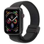 斜紋雙色彈性尼龍磁扣錶帶，適用於 Apple Watch 46mm / 49mm / 45mm / 44mm，適用於 Apple Watch 42mm / 41mm / 40mm / 38mm