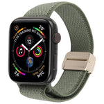 斜紋雙色彈性尼龍磁扣錶帶，適用於 Apple Watch 46mm / 49mm / 45mm / 44mm，適用於 Apple Watch 42mm / 41mm / 40mm / 38mm