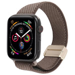 斜紋雙色彈性尼龍磁扣錶帶，適用於 Apple Watch 46mm / 49mm / 45mm / 44mm，適用於 Apple Watch 42mm / 41mm / 40mm / 38mm