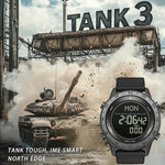 NORTH EDGE TANK 3 戶外防水男士運動手錶 支援計步器與指南針