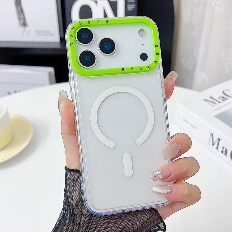 色彩對比鏡頭框透明 TPU 手機殼，適用於 iPhone 17 Pro Max、iPhone 17 Pro