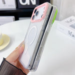 色彩對比鏡頭框透明 TPU 手機殼，適用於 iPhone 17 Pro Max、iPhone 17 Pro