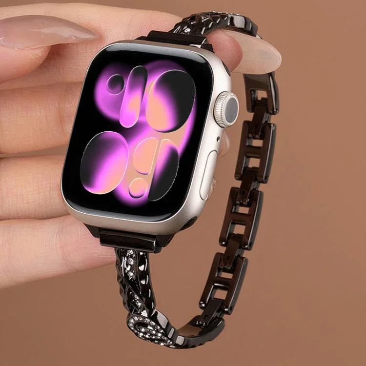 xDfind 薄款手鍊鑽石金屬不鏽鋼錶帶，適用於 Apple Watch 42 / 44 / 45 / 46 / 49mm，適用於 Apple Watch 38 / 40 / 41 / S10 42mm