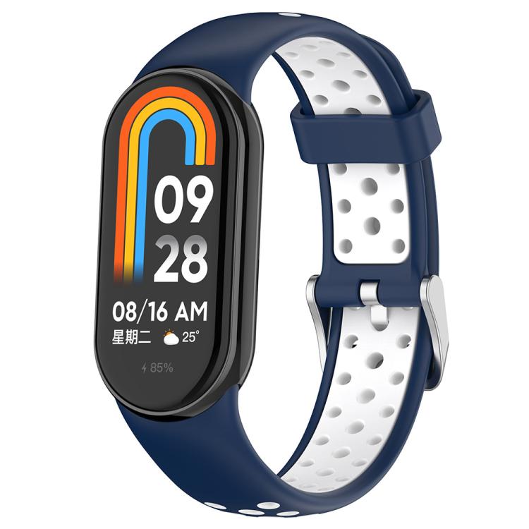 xDfind Metal Plug Two Color Silicone Watch Band, For Xiaomi Smart Band 10 / 9 / 8