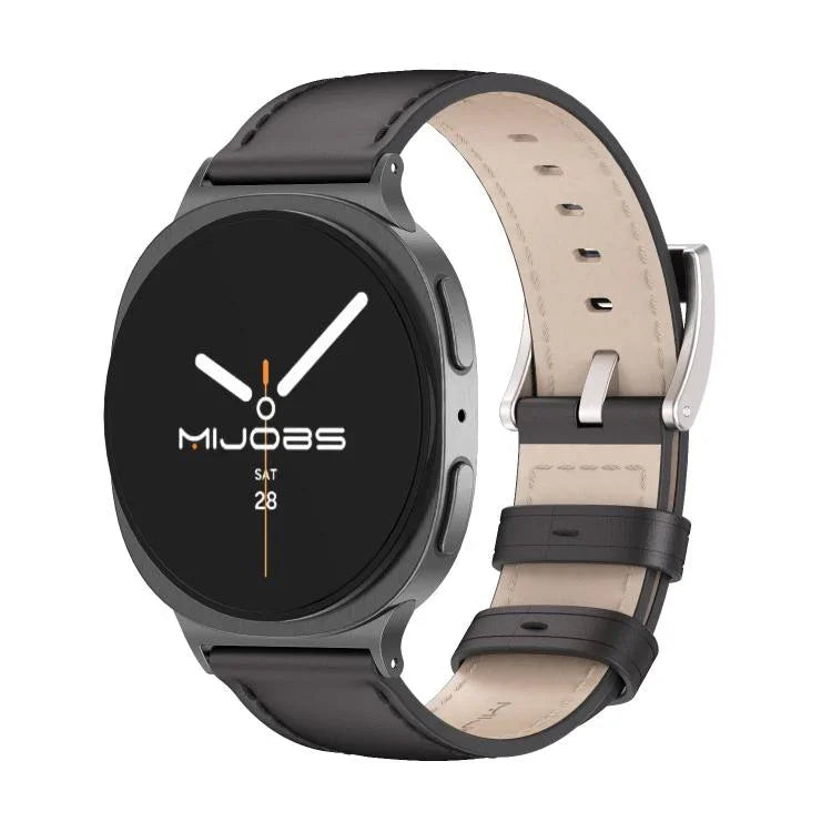 MIJOBS真皮牛皮錶帶，適用於 Samsung Galaxy Watch8 / Watch8 Classic