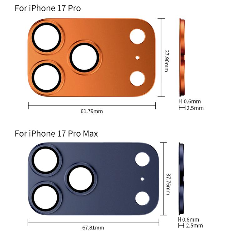XDcase Armor 全覆蓋磨砂金屬相機鏡頭環膜，適用於 iPhone 17 Pro Max、iPhone 17 Pro