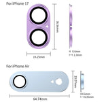 XDcase Armor 全覆蓋磨砂金屬相機鏡頭環膜，適用於 iPhone 17