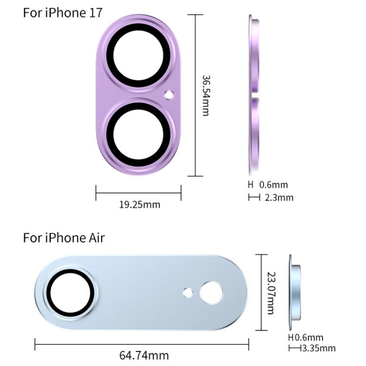 XDcase Armor 全覆蓋磨砂金屬相機鏡頭環膜，適用於 iPhone 17
