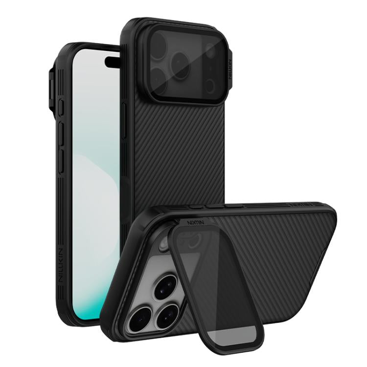 NILLKIN 黑鏡面 Prop CD 紋理透明鏡面保護殼，適用於 iPhone 17 Pro Max，適用於 iPhone 17 Pro
