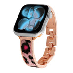 豹紋手鍊合金錶帶，適用於 Apple Watch 46mm / 49mm / 45mm / 44mm，適用於 Apple Watch 42mm / 41mm / 40mm / 38mm