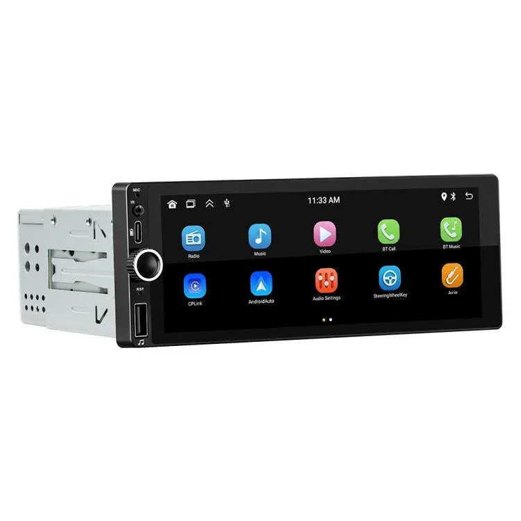 F6021 6.86 吋 IPS 螢幕車用 1Din MP5 播放器 支援 CarPlay 與 Android Auto，F6021