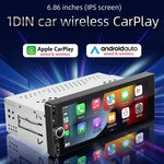 F6021 6.86 吋 IPS 螢幕車用 1Din MP5 播放器 支援 CarPlay 與 Android Auto，F6021