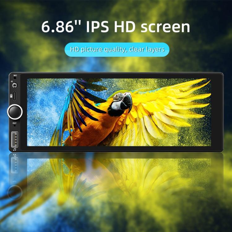 F6021 6.86 吋 IPS 螢幕車用 1Din MP5 播放器 支援 CarPlay 與 Android Auto，F6021