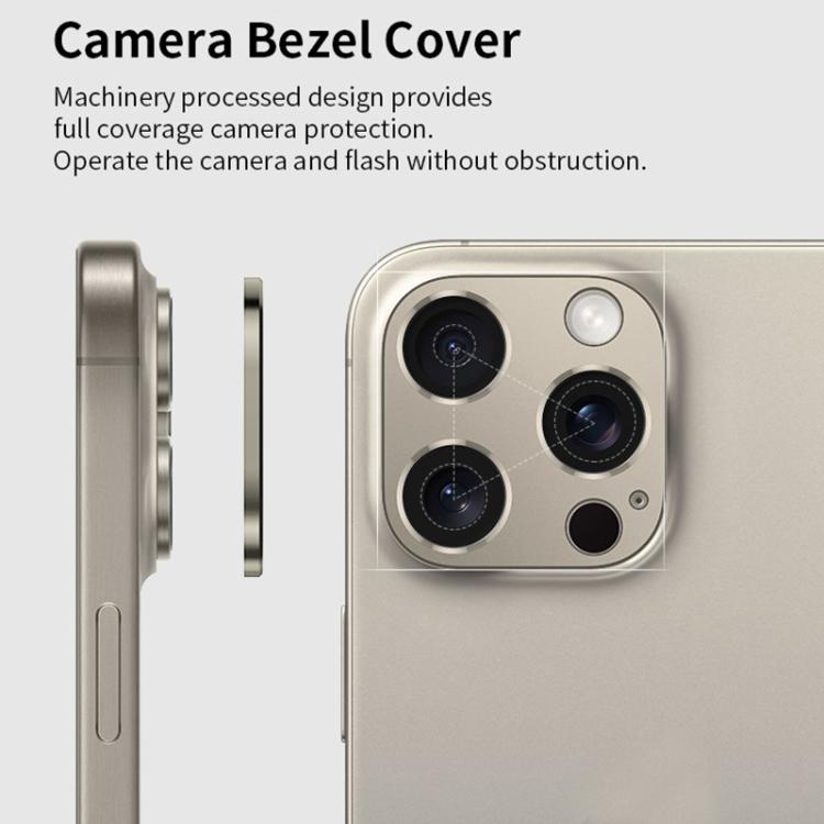 XDcase Titanium Alloy Hollow Camera Lens Protector, For iPhone 15 Pro / 15 Pro Max
