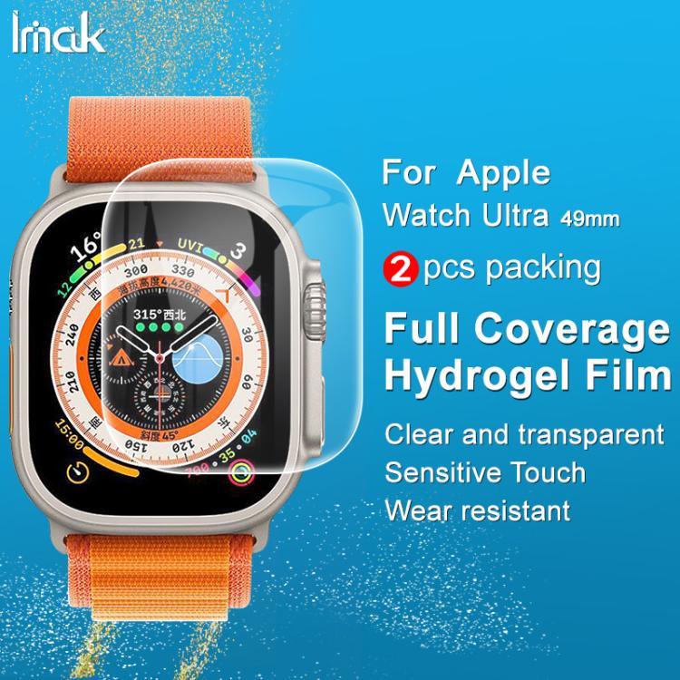 2片裝 imak 曲面全螢幕水凝膜保護貼，適用於 Apple Watch Ultra 1/2/3 49mm