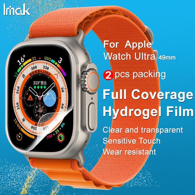 2片裝 imak 曲面全螢幕水凝膜保護貼，適用於 Apple Watch Ultra 1/2/3 49mm