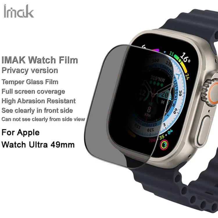 imak 高清全螢幕隱私強化玻璃保護膜，適用於 Apple Watch Ultra 1/2/3 49mm