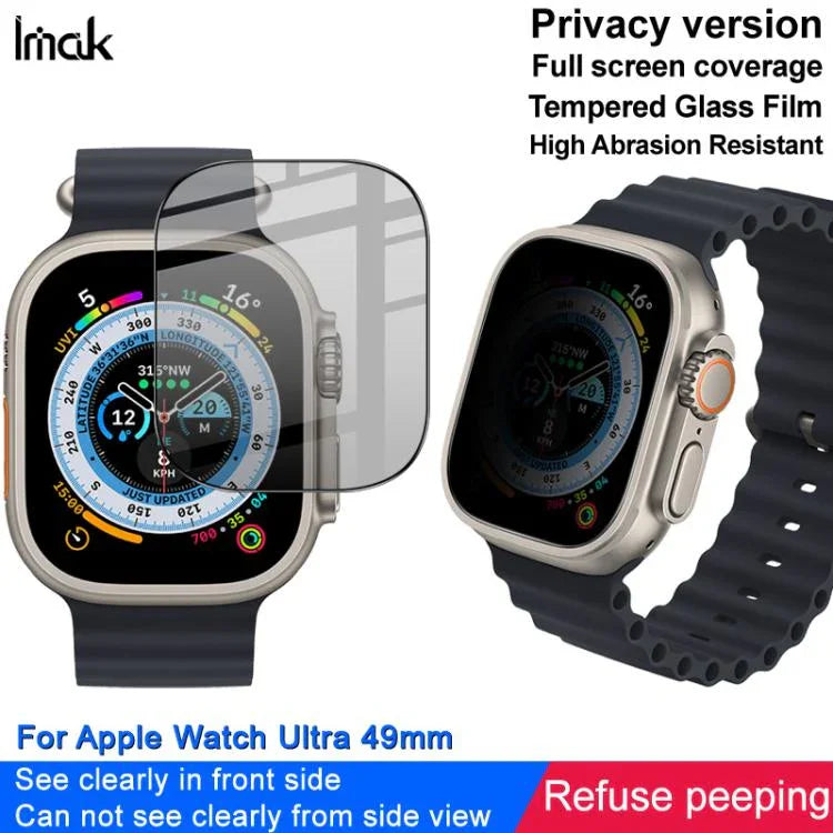 imak 高清全螢幕隱私強化玻璃保護膜，適用於 Apple Watch Ultra 1/2/3 49mm