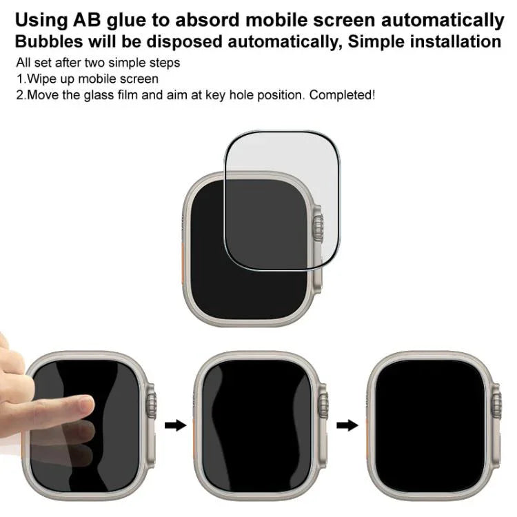 imak 高清全螢幕隱私強化玻璃保護膜，適用於 Apple Watch Ultra 1/2/3 49mm