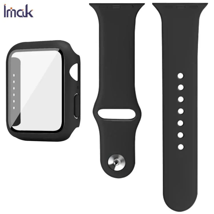 imak 一體成型保護殼與保護膜附矽膠錶帶，適用於 Apple Watch SE 1/2/3/系列 4/5/6 44mm，適用於 Apple Watch SE 1/2/3/系列 4/5/6 40mm