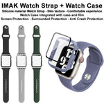 imak 一體成型保護殼與保護膜附矽膠錶帶，適用於 Apple Watch SE 1/2/3/系列 4/5/6 44mm，適用於 Apple Watch SE 1/2/3/系列 4/5/6 40mm