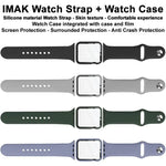 imak 一體成型保護殼與保護膜附矽膠錶帶，適用於 Apple Watch SE 1/2/3/系列 4/5/6 44mm，適用於 Apple Watch SE 1/2/3/系列 4/5/6 40mm