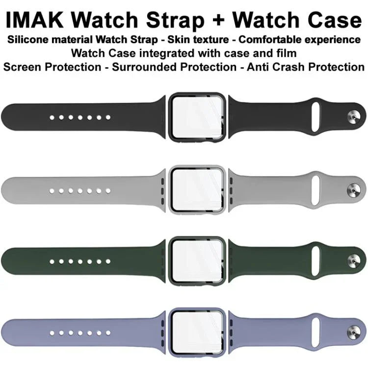 imak 一體成型保護殼與保護膜附矽膠錶帶，適用於 Apple Watch SE 1/2/3/系列 4/5/6 44mm，適用於 Apple Watch SE 1/2/3/系列 4/5/6 40mm