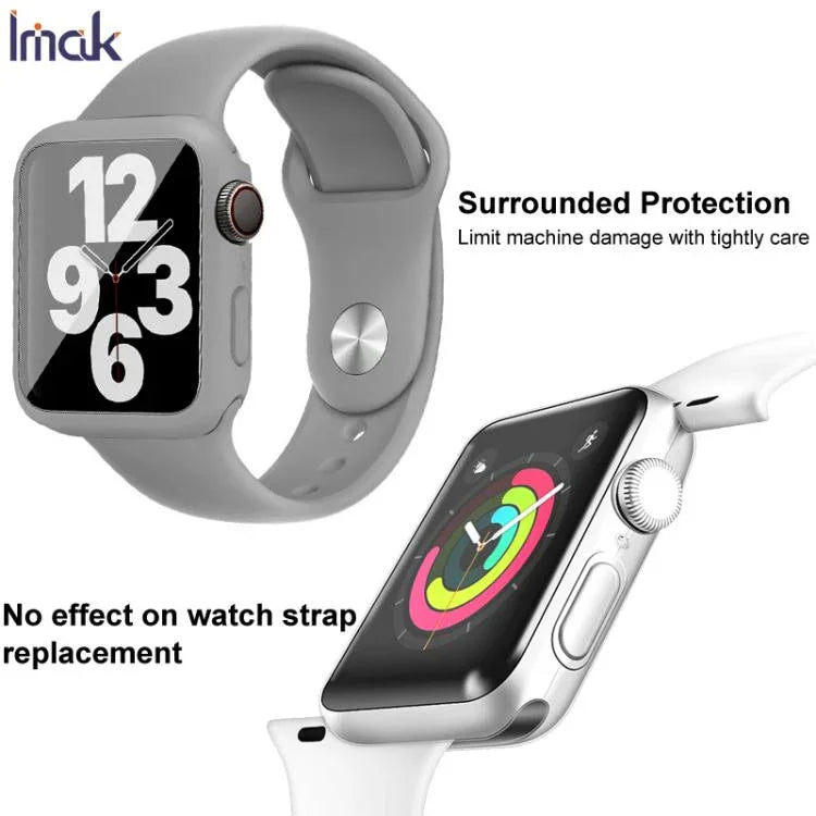 imak 一體成型保護殼與保護膜附矽膠錶帶，適用於 Apple Watch SE 1/2/3/系列 4/5/6 44mm，適用於 Apple Watch SE 1/2/3/系列 4/5/6 40mm
