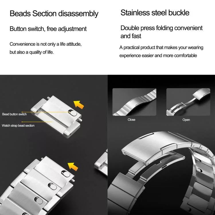 單珠快拆不鏽鋼錶帶，適用於 Apple Watch 46mm / 49mm / 45mm / 44mm，適用於 Apple Watch 42mm / 41mm / 40mm / 38mm