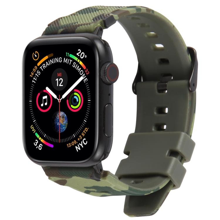 xDfind 黑色接頭迷彩印花矽膠錶帶，適用於 Apple Watch 42 / 44 / 45 / 46 / 49mm，適用於 Apple Watch 38 / 40 / 41 / S10 42mm