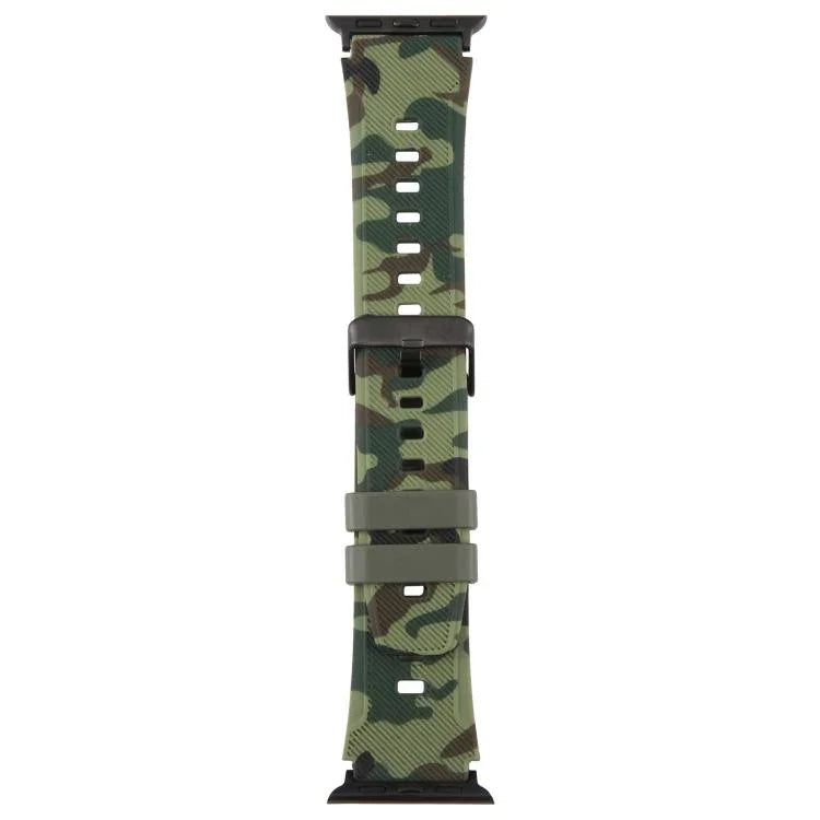 xDfind 黑色接頭迷彩印花矽膠錶帶，適用於 Apple Watch 42 / 44 / 45 / 46 / 49mm，適用於 Apple Watch 38 / 40 / 41 / S10 42mm