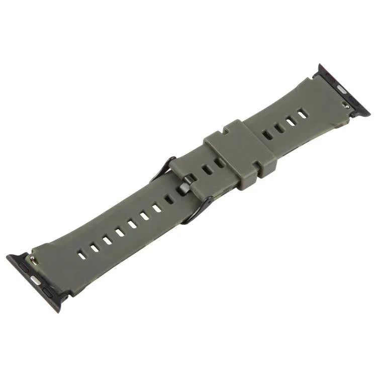 xDfind 黑色接頭迷彩印花矽膠錶帶，適用於 Apple Watch 42 / 44 / 45 / 46 / 49mm，適用於 Apple Watch 38 / 40 / 41 / S10 42mm
