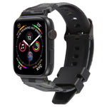 xDfind 黑色接頭迷彩印花矽膠錶帶，適用於 Apple Watch 42 / 44 / 45 / 46 / 49mm，適用於 Apple Watch 38 / 40 / 41 / S10 42mm