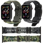 xDfind 黑色接頭迷彩印花矽膠錶帶，適用於 Apple Watch 42 / 44 / 45 / 46 / 49mm，適用於 Apple Watch 38 / 40 / 41 / S10 42mm