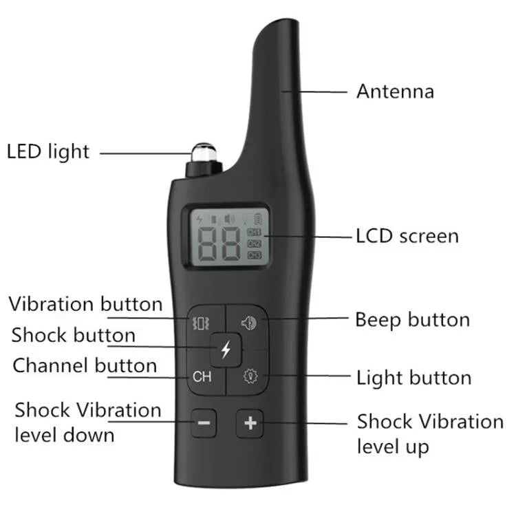 遙控電擊震動警告寵物止吠器 防水電子項圈，1拖1，1拖2，1拖3