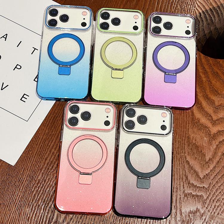 透明漸層金屬指環支架 MagSafe 手機殼，適用於 iPhone 17 Pro Max，適用於 iPhone 17 Pro，適用於 iPhone 17，適用於 iPhone Air，適用於 iPhone 16 Pro Max，適用於 iPhone 16 Pro，適用於 iPhone 16 Plus，適用於 iPhone 16