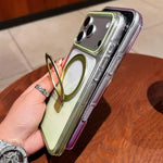 透明漸層金屬指環支架 MagSafe 手機殼，適用於 iPhone 17 Pro Max，適用於 iPhone 17 Pro，適用於 iPhone 17，適用於 iPhone Air，適用於 iPhone 16 Pro Max，適用於 iPhone 16 Pro，適用於 iPhone 16 Plus，適用於 iPhone 16