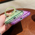 透明漸層金屬指環支架 MagSafe 手機殼，適用於 iPhone 17 Pro Max，適用於 iPhone 17 Pro，適用於 iPhone 17，適用於 iPhone Air，適用於 iPhone 16 Pro Max，適用於 iPhone 16 Pro，適用於 iPhone 16 Plus，適用於 iPhone 16