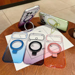 透明漸層金屬指環支架 MagSafe 手機殼，適用於 iPhone 17 Pro Max，適用於 iPhone 17 Pro，適用於 iPhone 17，適用於 iPhone Air，適用於 iPhone 16 Pro Max，適用於 iPhone 16 Pro，適用於 iPhone 16 Plus，適用於 iPhone 16