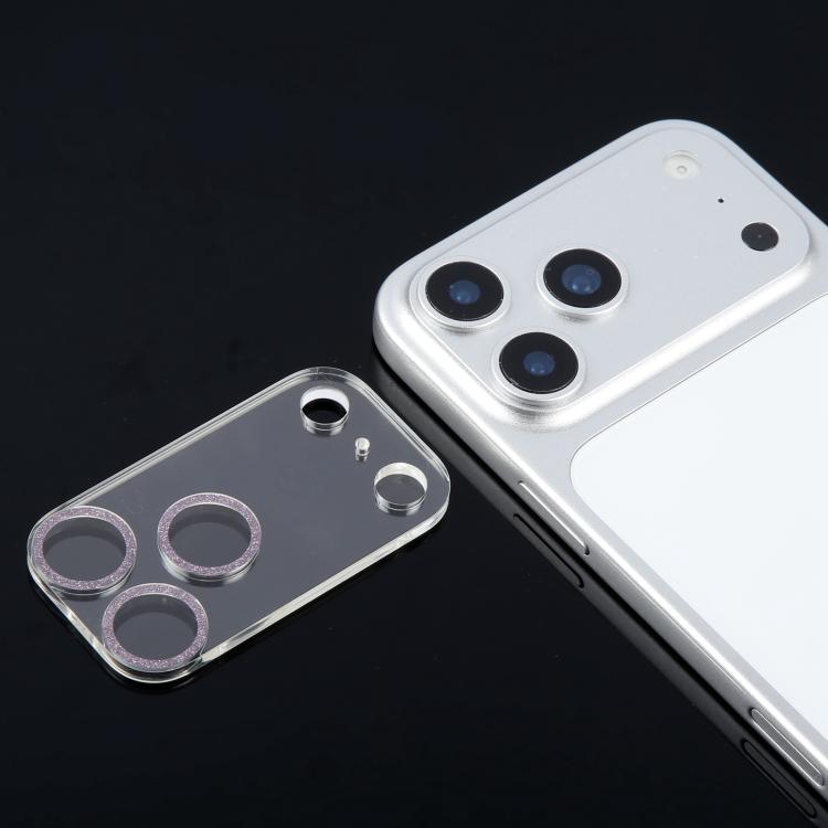 閃粉圈鋼化玻璃相機鏡頭膜，適用於 iPhone 17 Pro Max、iPhone 17 Pro
