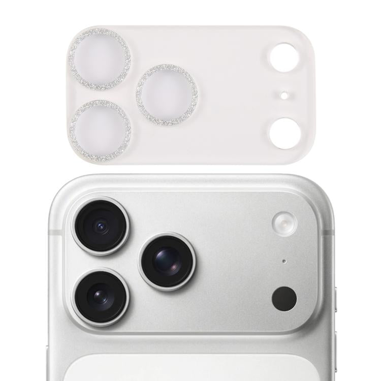 閃粉圈鋼化玻璃相機鏡頭膜，適用於 iPhone 17 Pro Max、iPhone 17 Pro