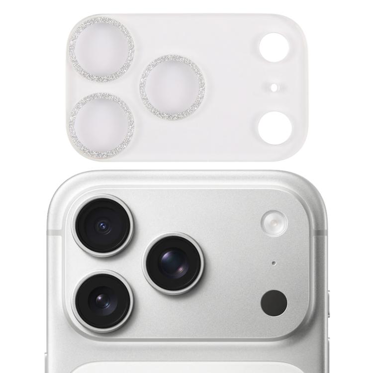 閃粉圈鋼化玻璃相機鏡頭膜，適用於 iPhone 17 Pro Max、iPhone 17 Pro