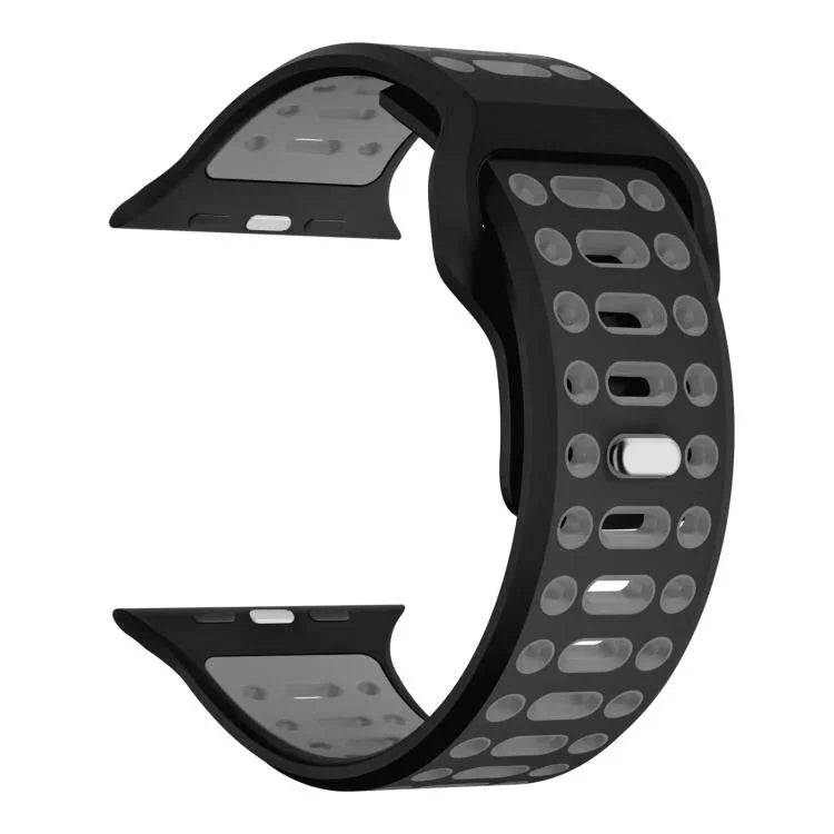 xDfind 雙色矽膠運動透氣錶帶，適用於 Apple Watch 46mm / 49mm / 45mm / 44mm
